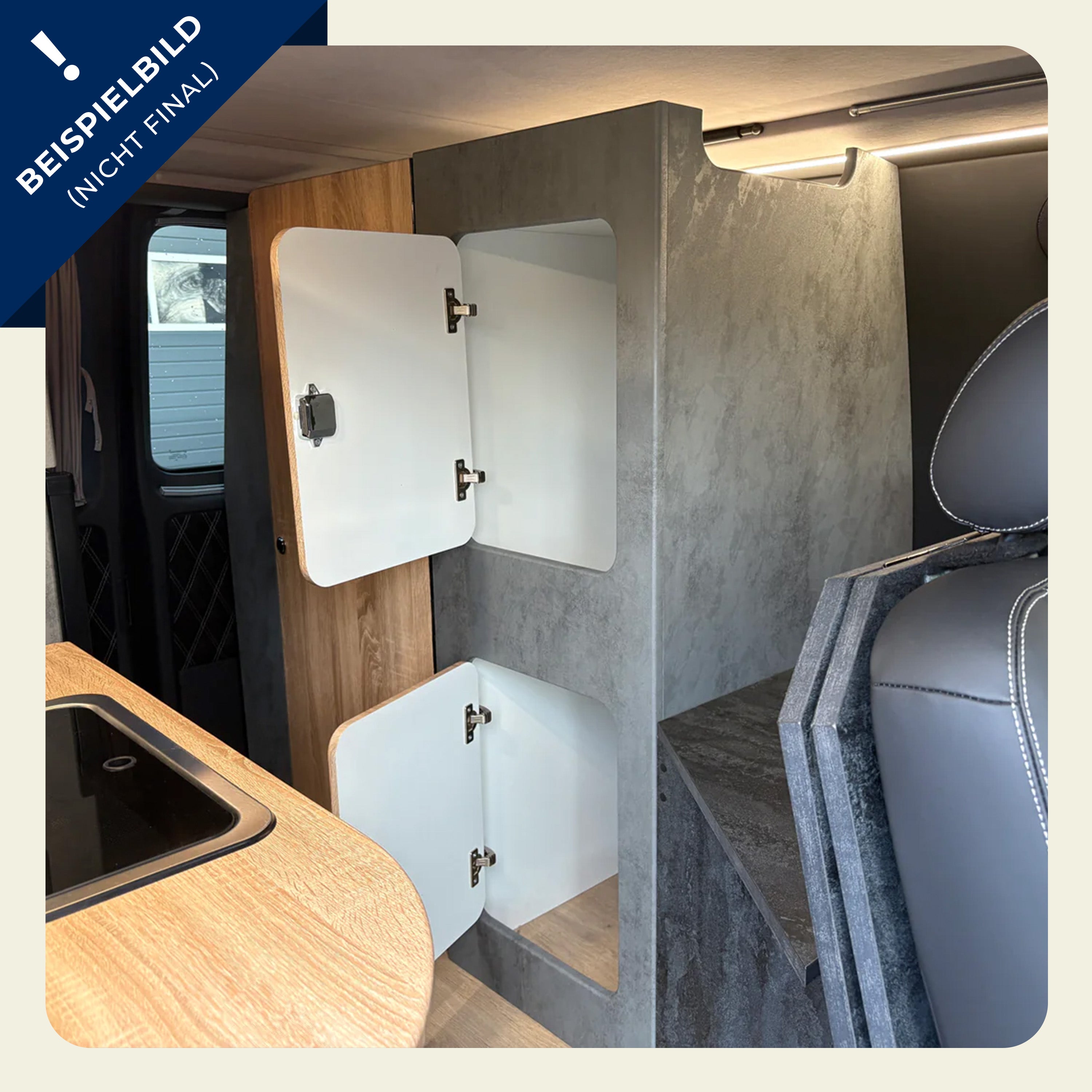Volkswagen T6.1 Camper mit Schlafdach & WC 2.0 TDI, 150 PS, Schalter - 6 Gang | VW Bulli Wohmobil Campervan im Umbau - Besichtigung möglich | KM-Stand: 107.000 km, EZ: 10.2022, Grau