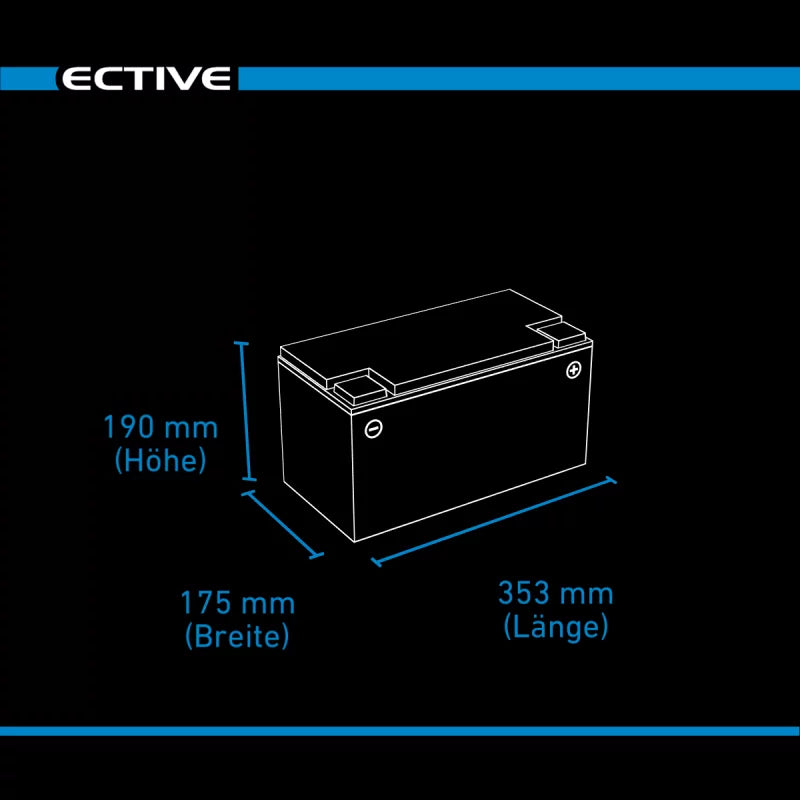 ECTIVE SC 110 AGM Semi Cycle Versorgungsbatterie 110 Ah | TN3772 - Max. Ladespannung 14,4 V | Kompakte Bauform und Gewicht