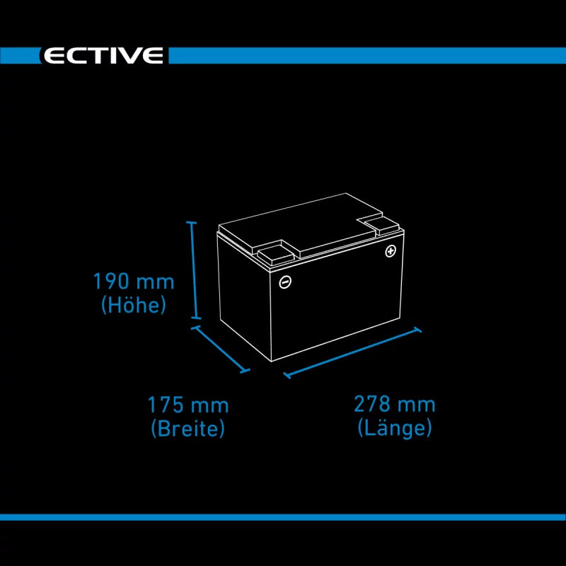 ECTIVE DC 80 GEL Versorgungsbatterie 80AH | TN6959 - Deep-Cycle-Batterie | Batterie mit Nennkapazität von 80 Ah