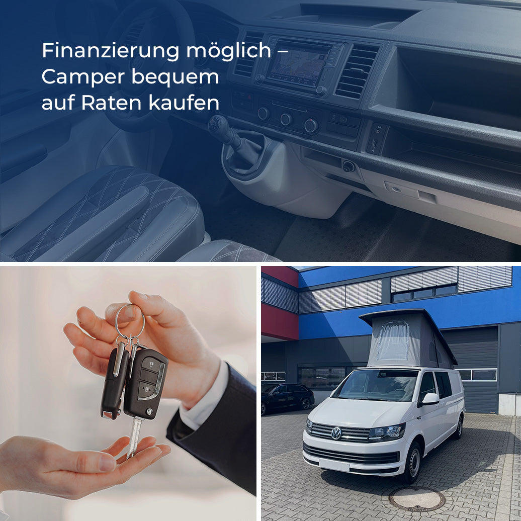 Volkswagen T6.1 Camper mit Schlafdach 2.0 TDI, 110 PS | VW Bulli Wohmobil Campervan fertiggestellt – sofort verfügbar | KM-Stand: 151.000 km, EZ: 04.2021, Weiß