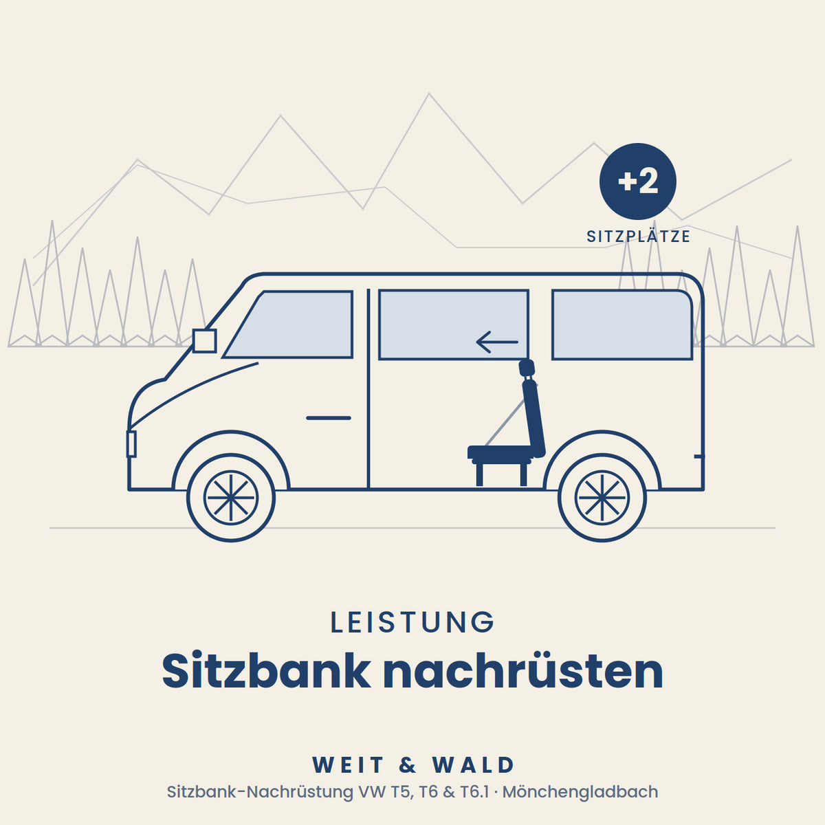 Doppelsitzbank Nachrüstung für VW T5, T6 & T6.1 – 2. Reihe inkl. Sitzverankerung, Gurte & Eintragung, auf Wunsch mit Schlaffunktion, inkl. Montage in Mönchengladbach