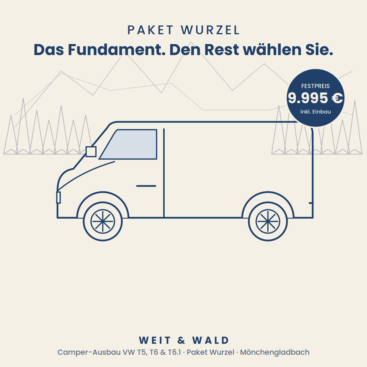 Camper-Ausbau Paket Wurzel für VW T5, T6 & T6.1 – Einstieg mit Sitzbank, Schlaffunktion, Küche & Eintragung, inkl. Montage in Mönchengladbach