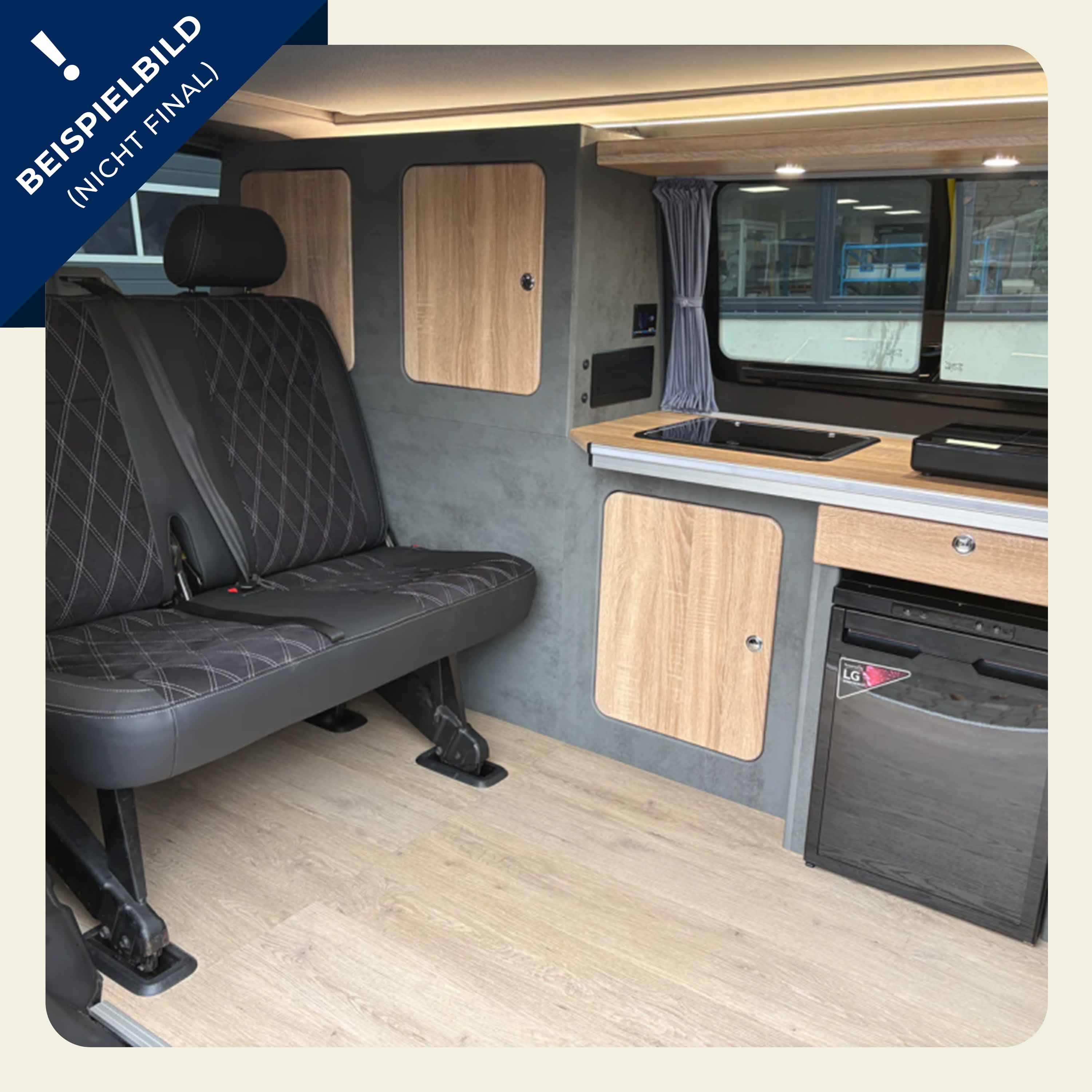 Volkswagen T6.1 Camper mit Schlafdach 2.0 TDI, 150 PS, DSG | VW Bulli Wohmobil Campervan im Umbau - Besichtigung möglich | KM-Stand: 112.000 km, EZ: 08.2020, Gelb